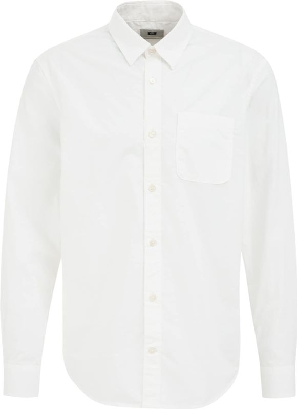 WE Fashion - Heren Poplin Overhemd - Relaxed Fit - Wit - Katoen