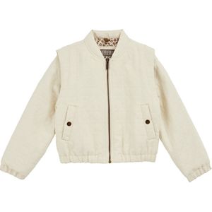 WE Fashion - Zomerjas - Ecru - Doorgestikt - Ronde Hals - Ritssluiting