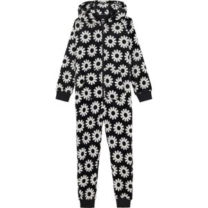 WE Fashion fleece onesie zwart/wit