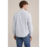 WE Fashion - Overhemd - Lichtblauw/Wit - Katoen - Krijtstrepen - Lange Mouw