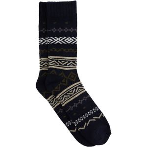 Sokken - Katoenmix - All-over Dessin - Fijngeribd Boord