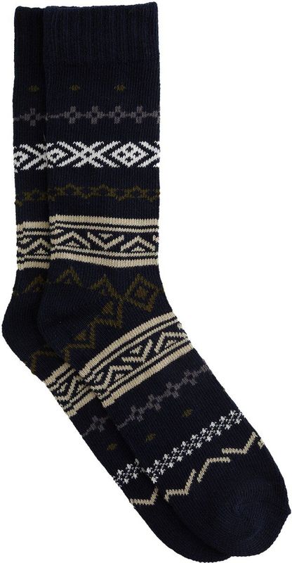 Sokken - Katoenmix - All-over Dessin - Fijngeribd Boord