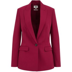 WE Fashion - Dames getailleerde blazer - Slim Fit - Bordeauxrood -  Maat: 46