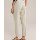 WE Fashion - Dames Pantalon - Zand - Polyester - Tapered Pasvorm