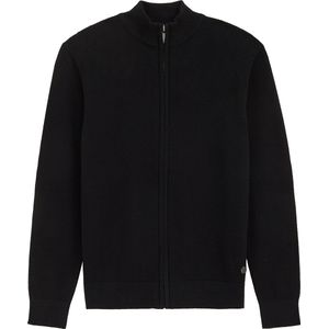 Vest - Katoen - Regular Fit - Opstaande Kraag - Lange Mouwen - Ribboorden