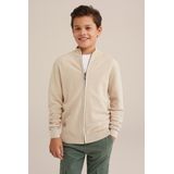 Gebreid Vest - Effen - Cardigan - Lange Mouw - Opstaande Kraag