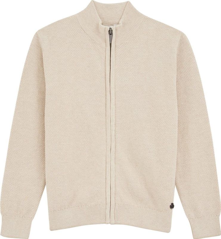 Gebreid Vest - Effen - Cardigan - Lange Mouw - Opstaande Kraag