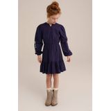 WE Fashion Jurk  nachtblauw / lichtblauw / wit