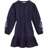 WE Fashion Jurk  nachtblauw / lichtblauw / wit