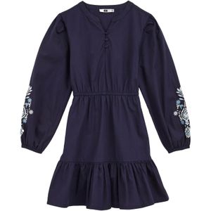 WE Fashion Jurk  nachtblauw / lichtblauw / wit