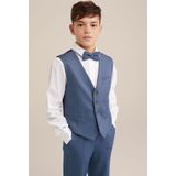 WE Fashion - Jongens Slim Fit Gilet - Blauw - Structuur