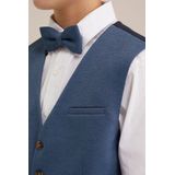 WE Fashion - Jongens Slim Fit Gilet - Blauw - Structuur