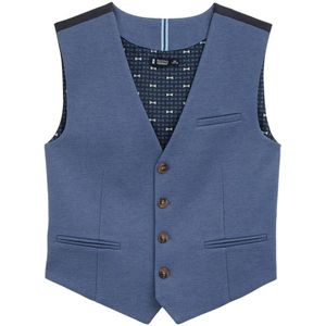 WE Fashion Jongens slim fit gilet met structuur
