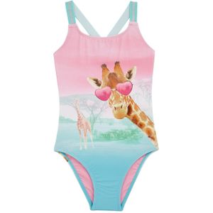 WE Fashion - Badpak - Blauw/Roze