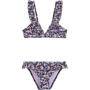 WE Fashion Bikini  donkerblauw / lila / oranje / wit