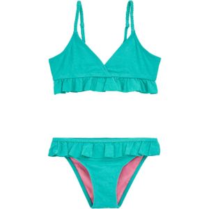 Triangelbikini - Ronde Hals - Gevlochten Bandjes - Ruches