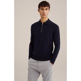 WE Fashion - Slim Fit Trui - Donkerblauw - Katoen