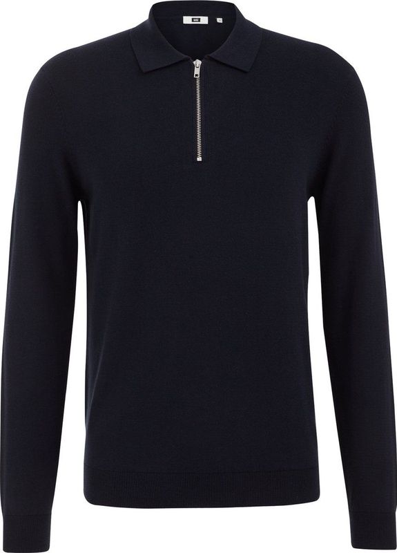 WE Fashion - Slim Fit Trui - Donkerblauw - Katoen