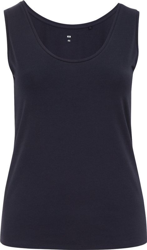 WE Fashion - Curve - Singlet - Donkerblauw - Katoen