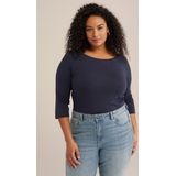 WE Fashion Dames T-shirt met driekwart mouwen