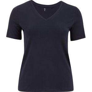 WE Fashion Dames T-shirt met V-hals - Curve