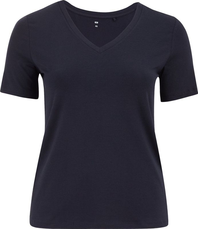 WE Fashion Dames T-shirt met V-hals - Curve