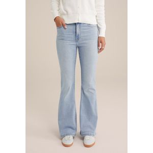 WE Fashion Dames wide flared jeans met stretch