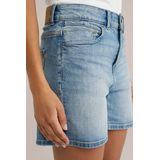 WE Fashion - Dames Short - Denim - Medium Blauw - Slim Fit