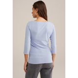 T-shirt - Rekbare Katoenmix - Driekwart Mouwen - Ronde Hals