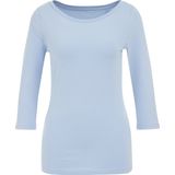 T-shirt - Rekbare Katoenmix - Driekwart Mouwen - Ronde Hals