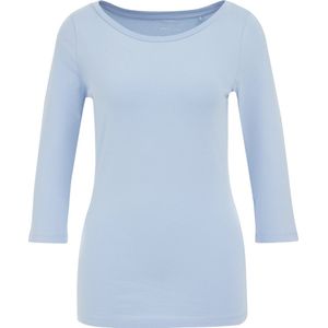 T-shirt - Rekbare Katoenmix - Driekwart Mouwen - Ronde Hals