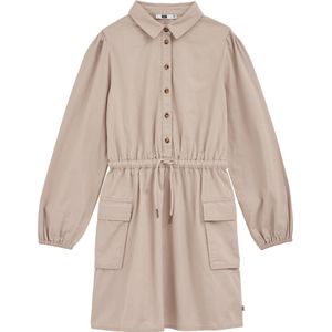 WE Fashion Jurk - Beige - 100% Katoen - Met Handige Zakken