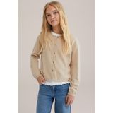 WE Fashion - Vest - Katoen - Zacht - Ronde Hals, Lange Mouwen, Knoopsluiting