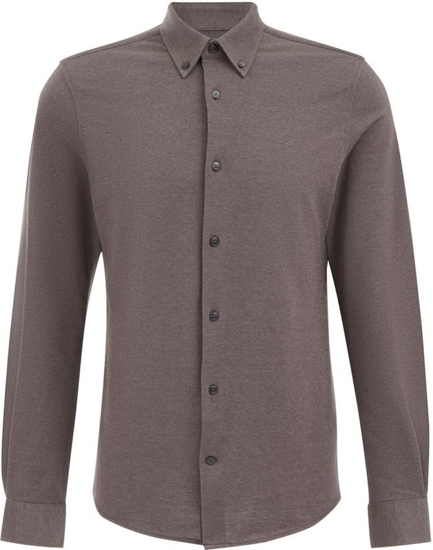 Fundamentals - Slim Fit Overhemd - Kaneelbruin - Katoen