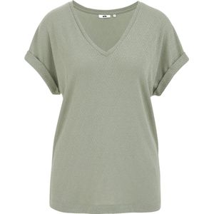 WE Fashion Dames T-shirt met structuur