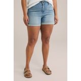 WE Fashion Curve slim regular waist denim short medium blue denim