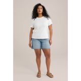 WE Fashion Curve slim regular waist denim short medium blue denim