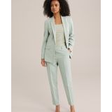 WE Fashion - Slim Fit Pantalon - Mintgroen - Luxe Geweven Stof