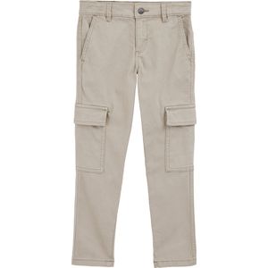WE Fashion - Jongens slim fit cargobroek - Slim Fit - Lichtgrijs - Katoen - Maat: 134