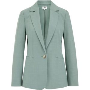 WE Fashion - Dames Blazer - Slim Fit - Pastelgroen - Geweven Kwaliteit