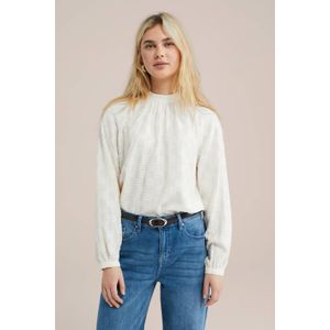 We Fashion Trui Donkerbruin Dames Ecru WE Fashion Dames Blouses