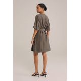 WE Fashion - Dames Jurk - Mosgroen - Viscose - Regular Fit