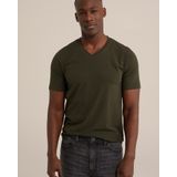 WE Fashion Heren T-shirt met V-hals