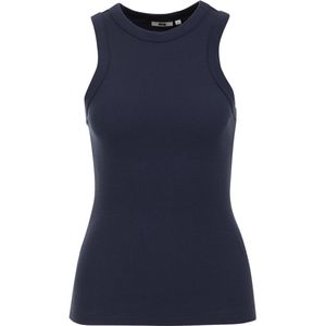 WE Fashion - Top - Donkerblauw - Geribbeld Gebreid - Mouwloos