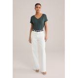 WE Fashion - Top - Donkergroen - Katoen
