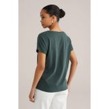 WE Fashion - Top - Donkergroen - Katoen