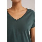 WE Fashion - Top - Donkergroen - Katoen