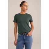 WE Fashion - Shirt - Effen - Kwartmouw - Normale Pasvorm