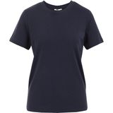 WE Fashion - T-shirt - Donkerblauw - Dames - Katoen - Korte Mouwen