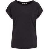 WE Fashion - T-shirt - Zwart - Dames - Katoen - Korte Mouwen